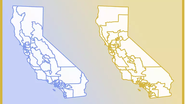 Illustration showing the current and proposed congressional districts. Select to go to article.